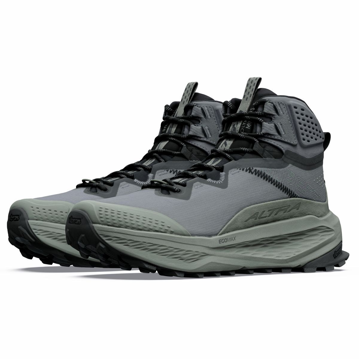 Altra Women's Olympus 7 Gore-Tex Mid Trail Boots Castlerock Black Agave Green 91W AL0A85TJ
