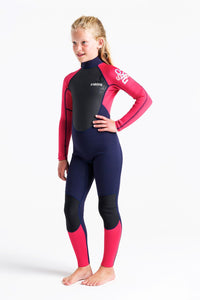 C-Skins Junior Unisex Element 3/2mm Steamer Wetsuit (Slate/Coral/Multi)