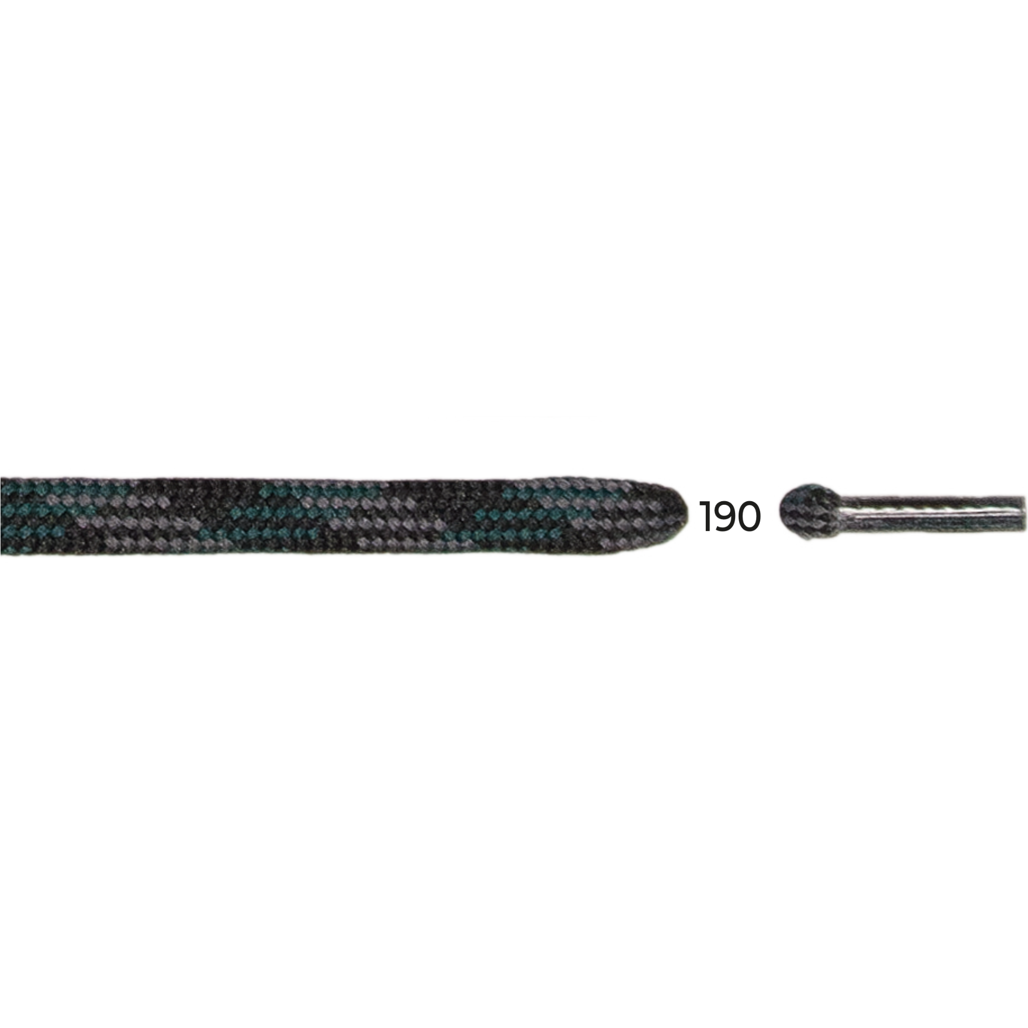 Barth 7mm/180cm Semicircular Laces (Graphite/Grey/Green)