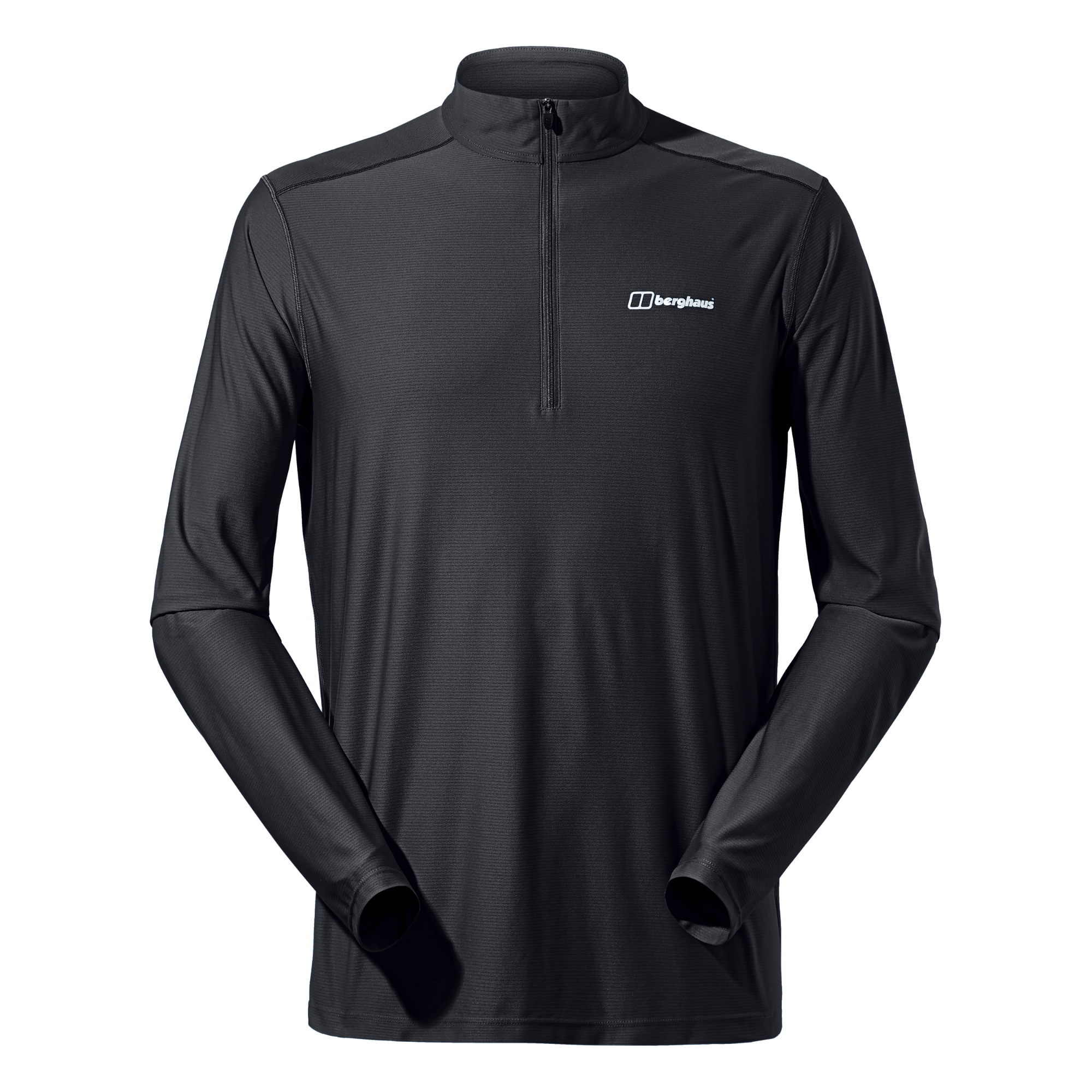 Berghaus Men's 24/7 Long Sleeve Half Zip Technical Base Layer Top (Black)