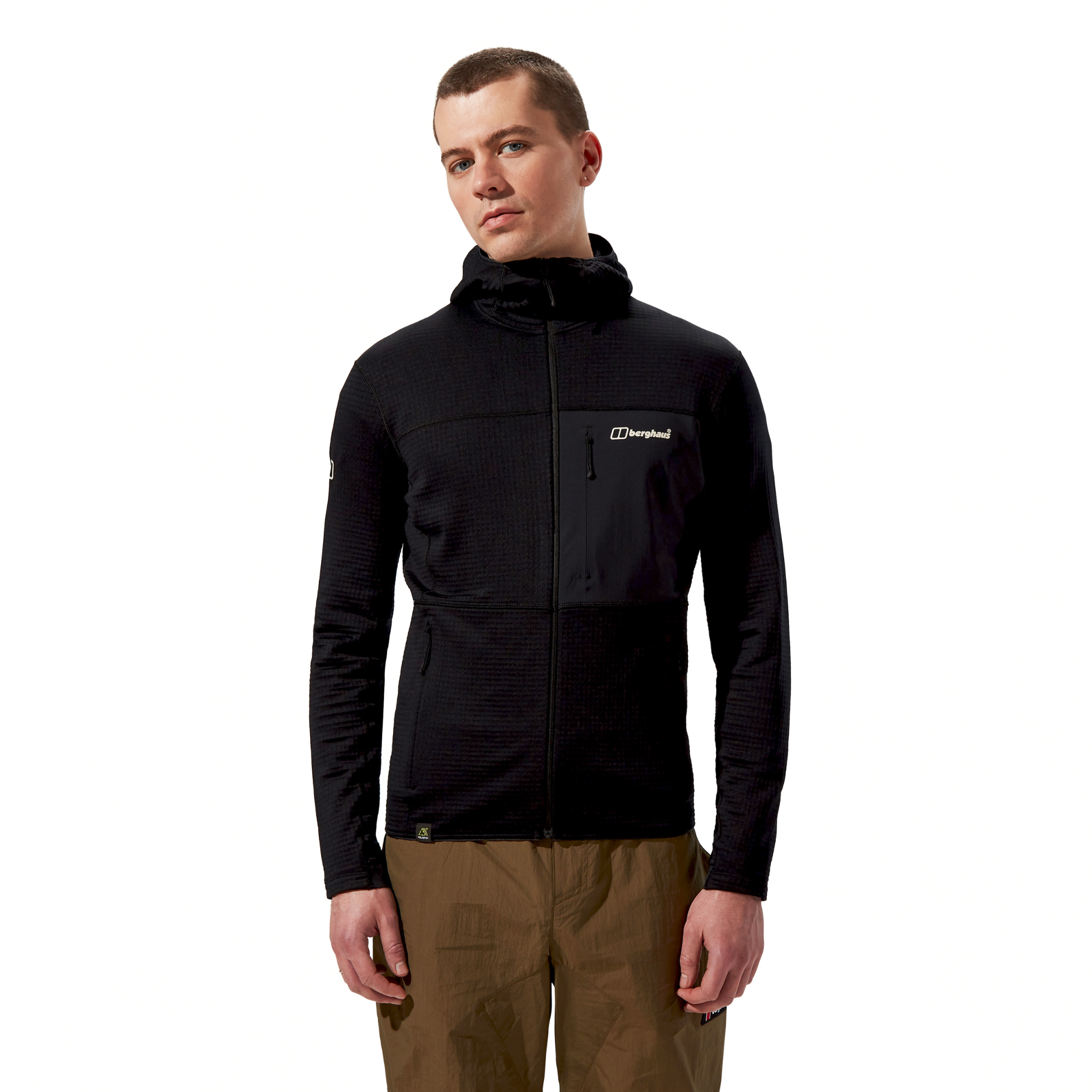 Berghaus Men's Ridge-Hiker Hooded Full Zip Fleece (Jet Black)