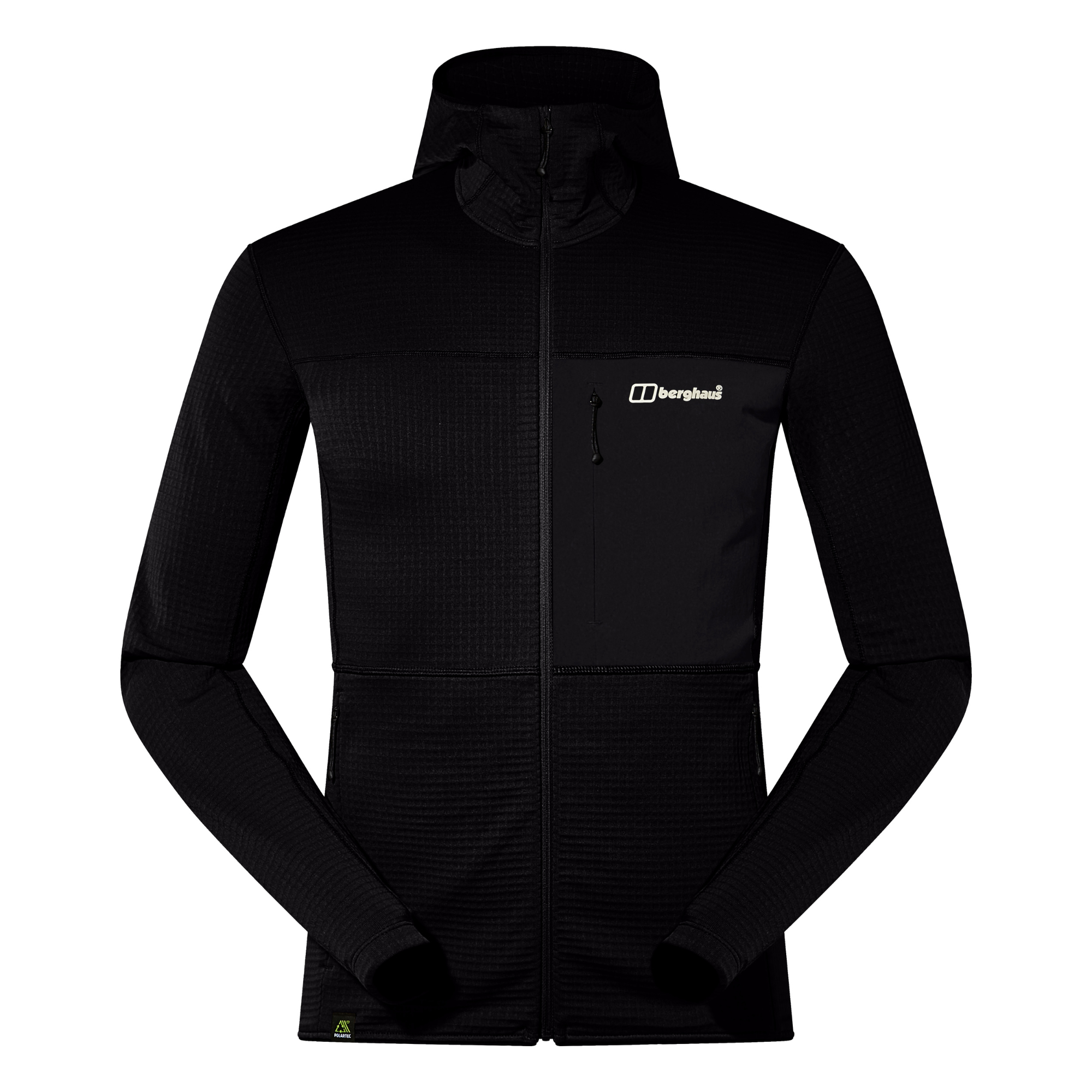 Berghaus Men's Ridge-Hiker Hooded Full Zip Fleece (Jet Black)