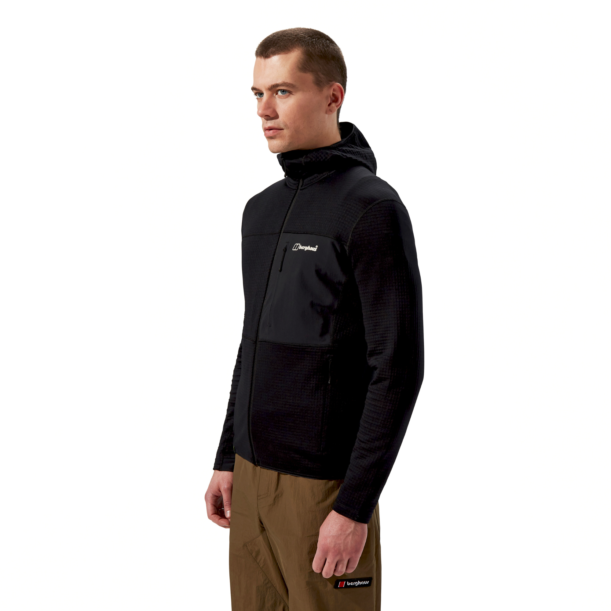 Berghaus Men's Ridge-Hiker Hooded Full Zip Fleece (Jet Black)
