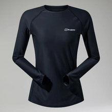 Load image into Gallery viewer, Berghaus Women&#39;s 24/7 Crew Neck Long Sleeve Technical Base Layer Top (Black)
