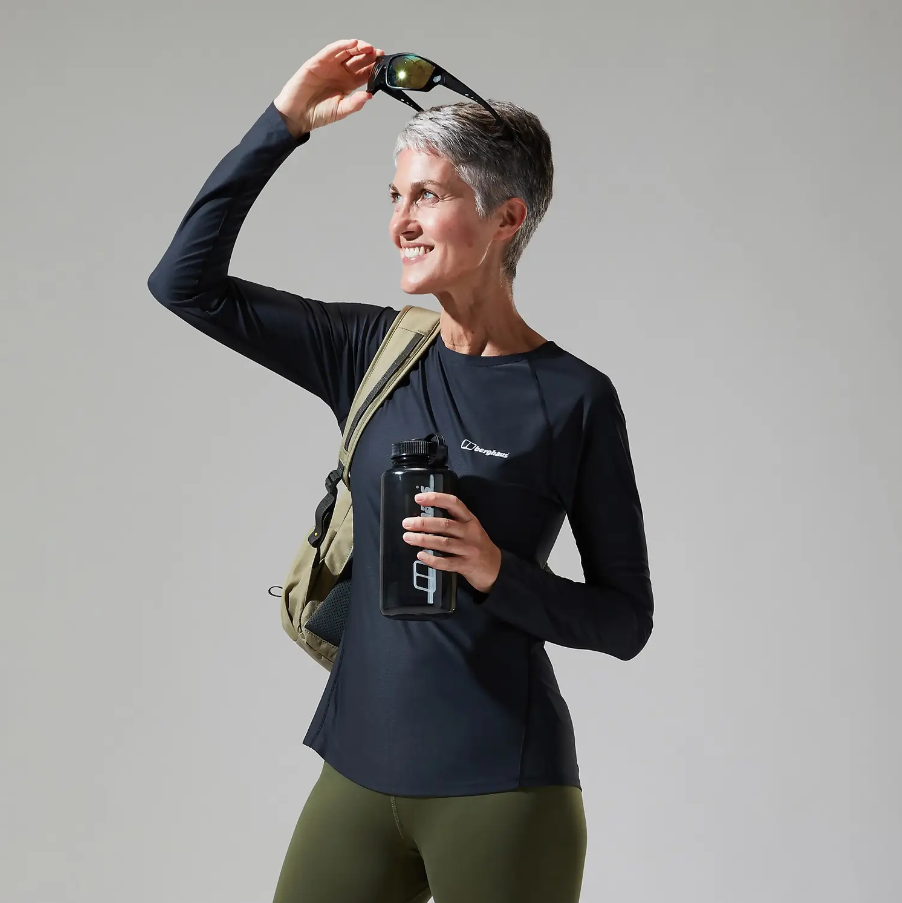 Berghaus Women s 24 7 Crew Neck Long Sleeve Technical Base Layer Top Black