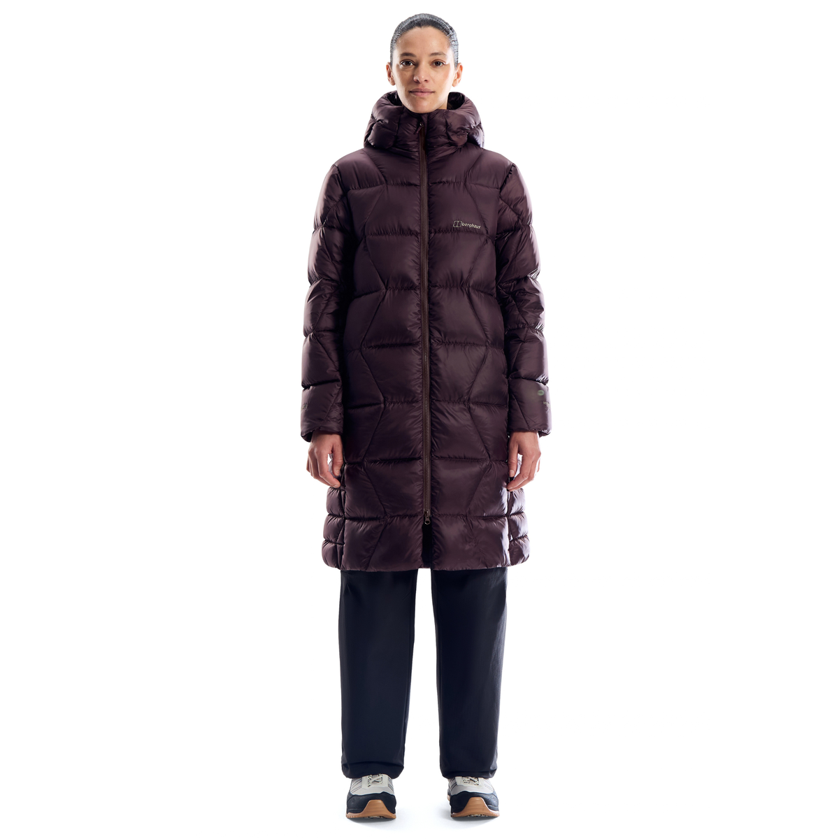 Berghaus Women's Explorer Long Hooded Down Insulated Jacket Chakra Deep Purple 002 A002093
