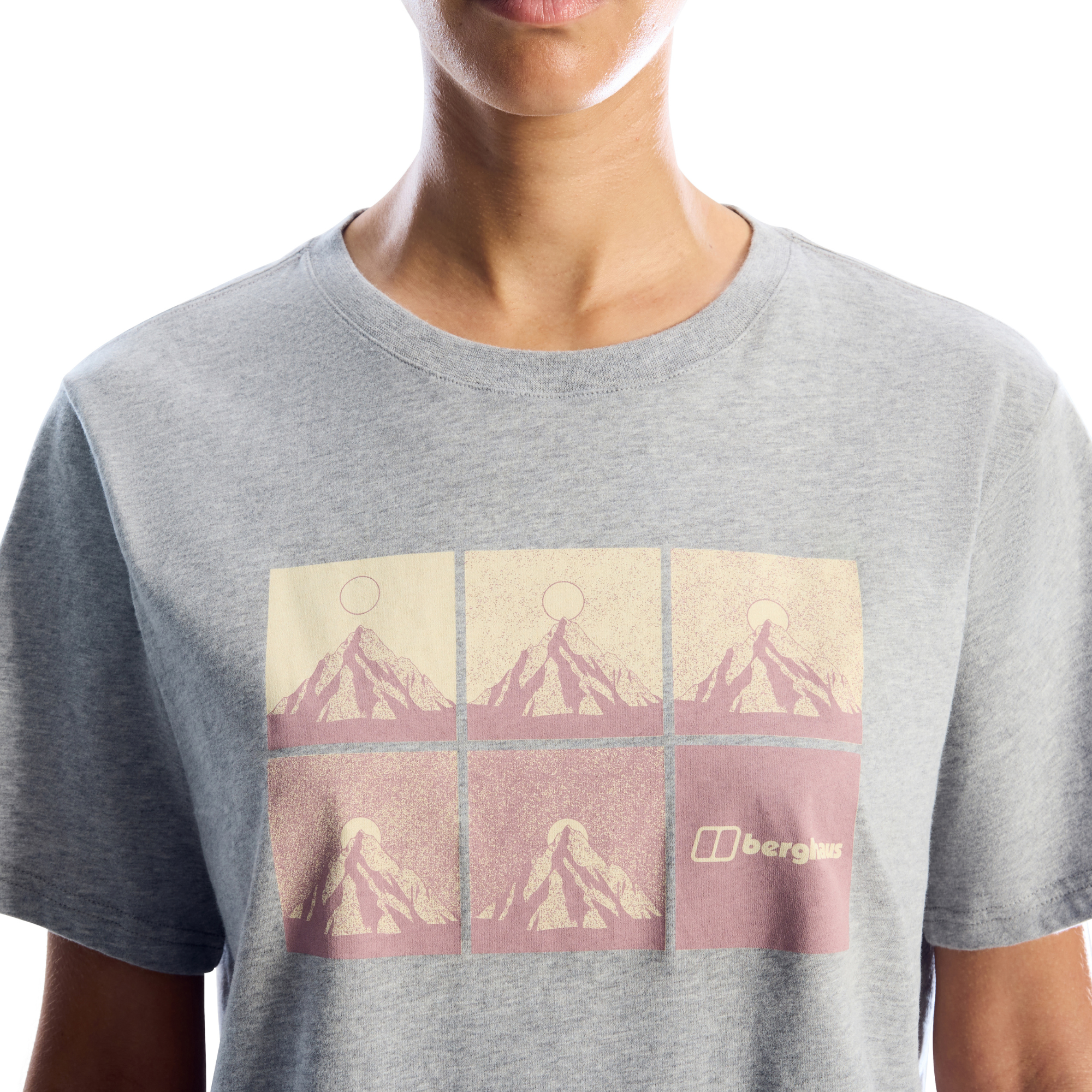 Berghaus Women's Mountainscape Essential Short Sleeve Tee (Light Grey Marl)