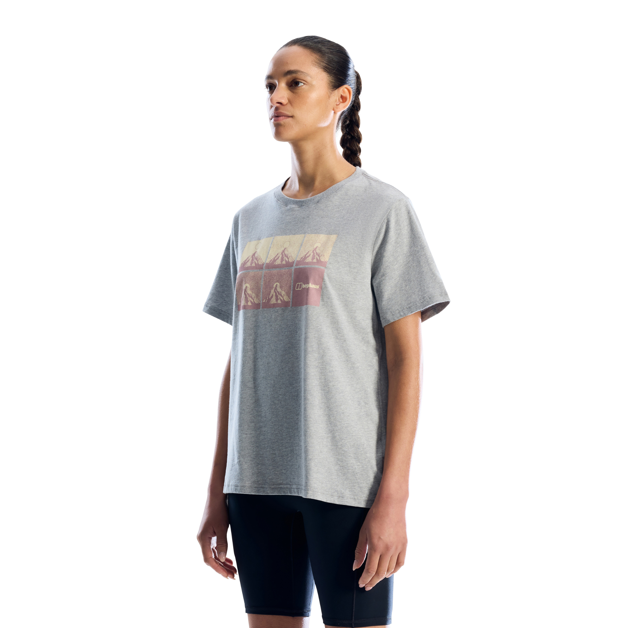 Berghaus Women's Mountainscape Essential Short Sleeve Tee (Light Grey Marl)