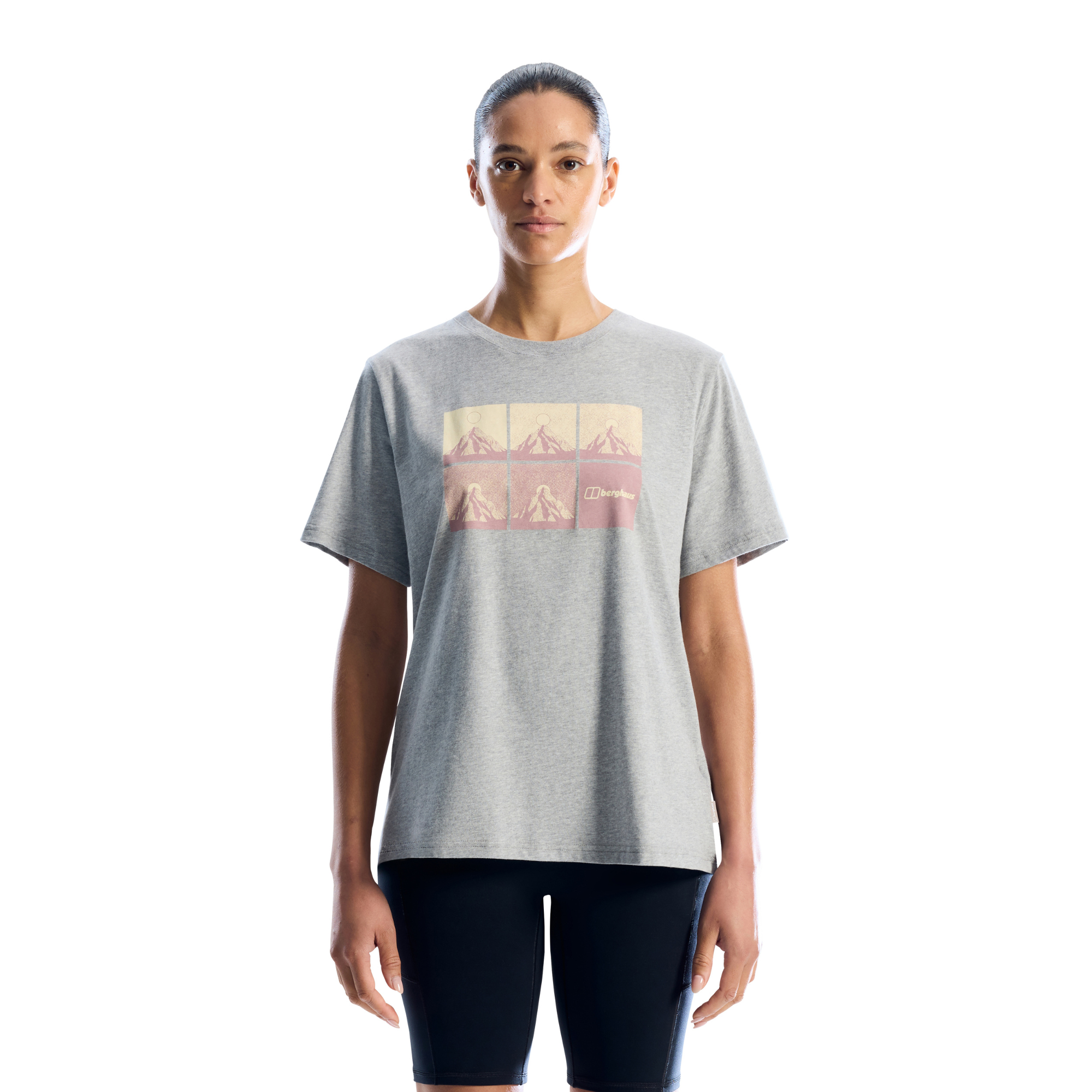 Berghaus Women's Mountainscape Essential Short Sleeve Tee (Light Grey Marl)