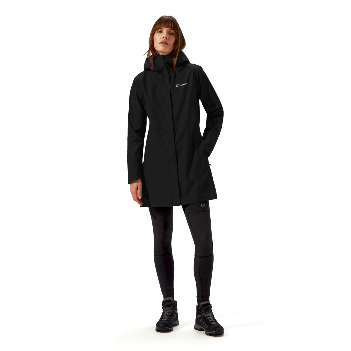 Berghaus Women's OMeara Long 2L Waterproof Shell Jacket Coat Jet Black BP6 A0001056