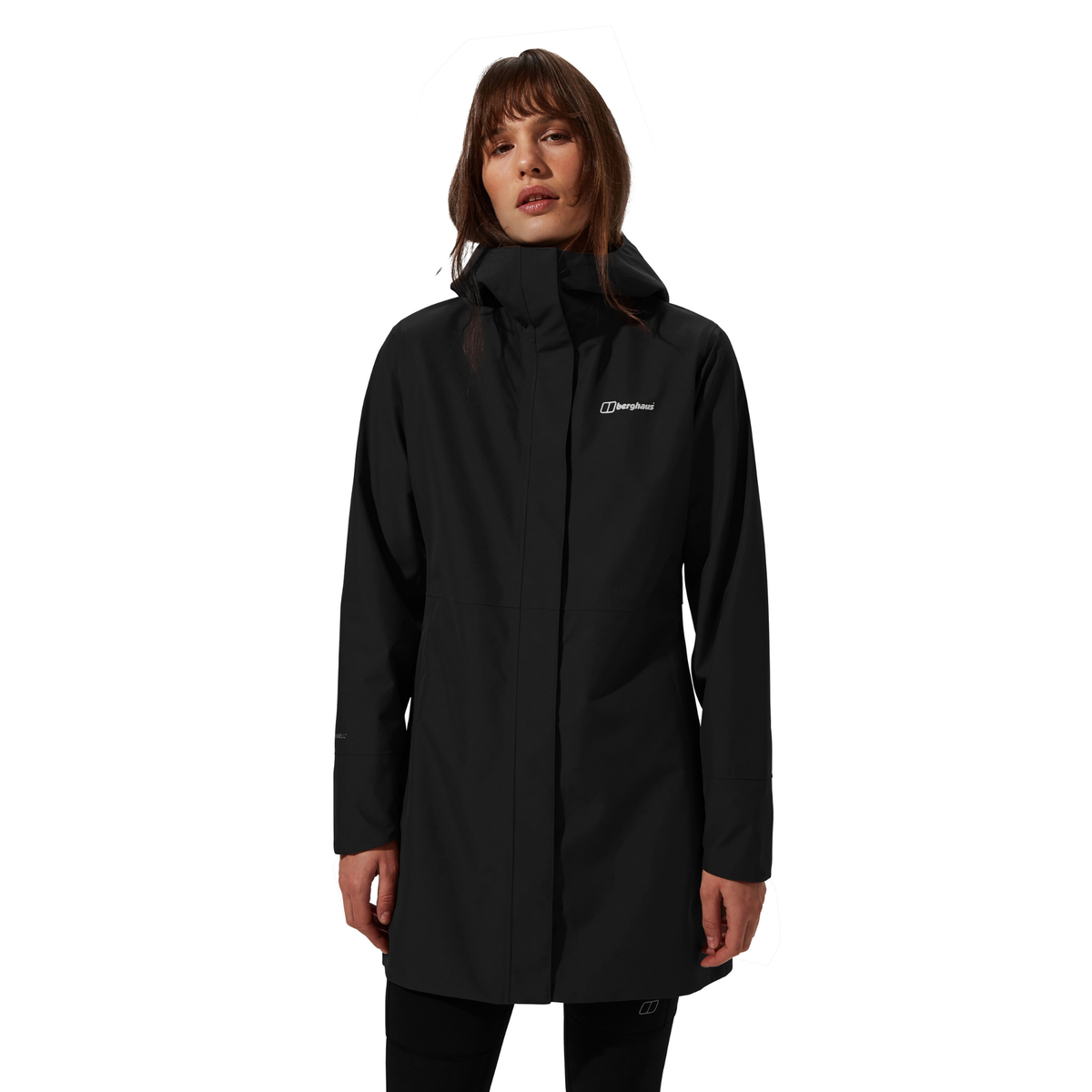 Berghaus Women's OMeara Long 2L Waterproof Shell Jacket Coat Jet Black BP6 A0001056