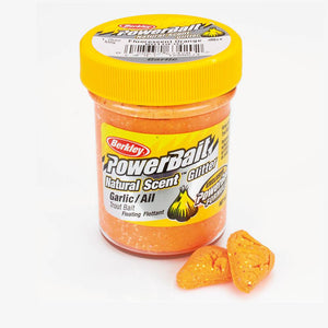 Berkley Powerbait Natural Glitter Trout Bait - Garlic (Fluorescent Orange)