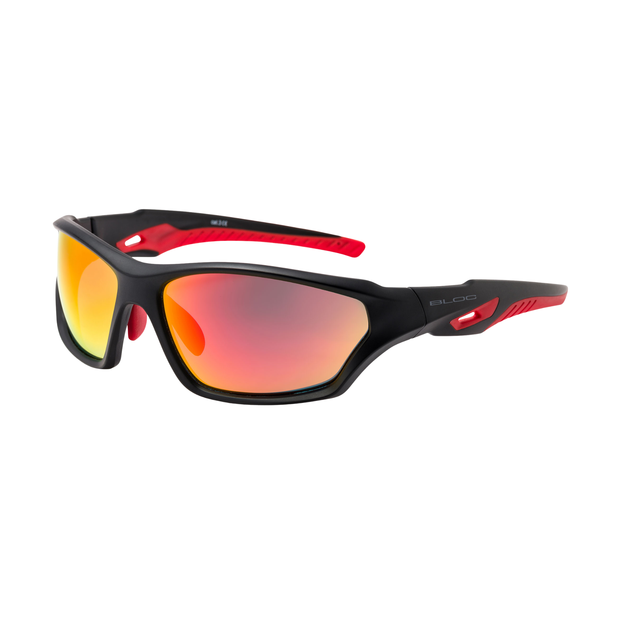 Bloc Eyewear Beck Sunglasses (Red Mirror Lens/Matt Black Frame)