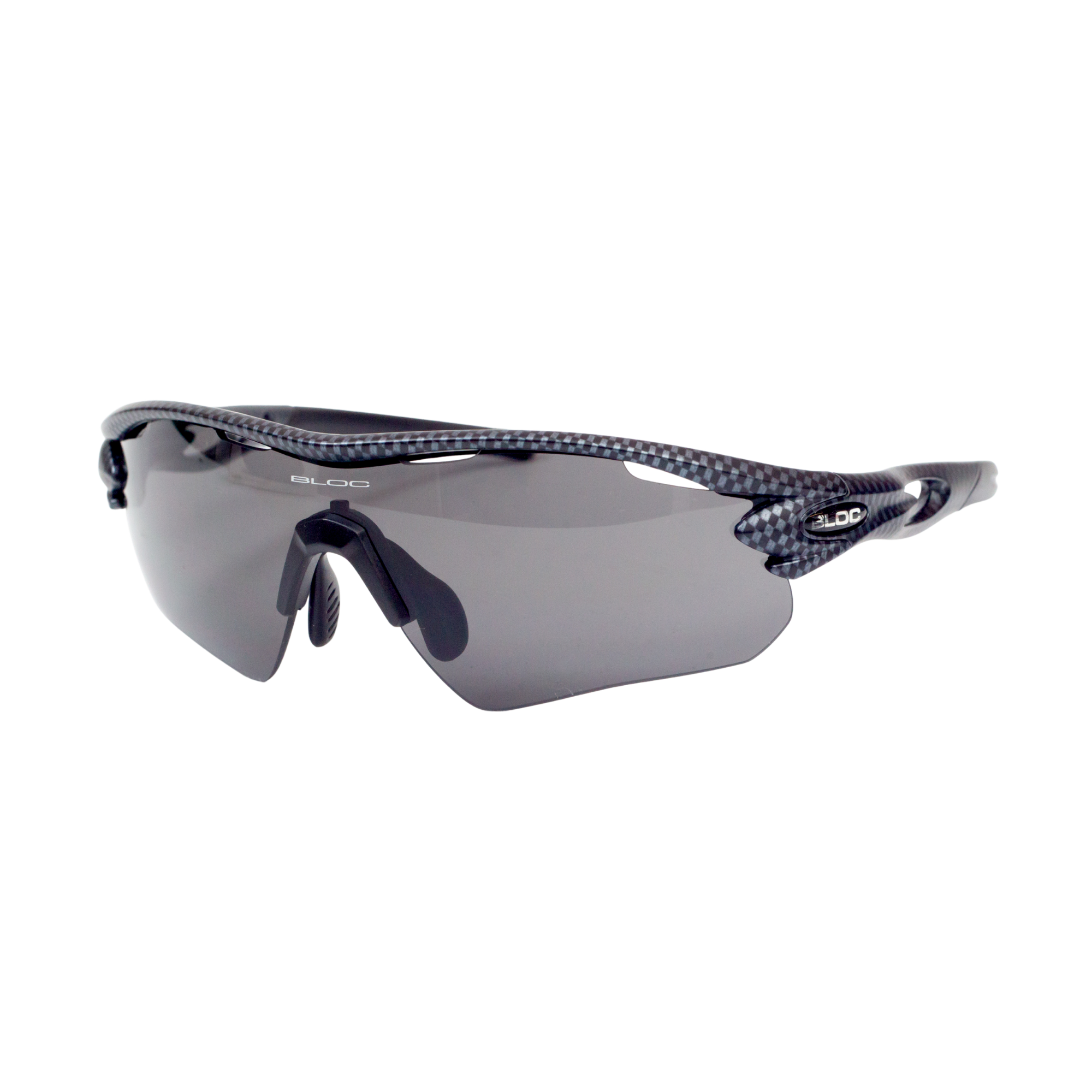 Bloc Eyewear Bourke Sports Sunglasses Grey Smoke Lens Matt Carbon Frame X815