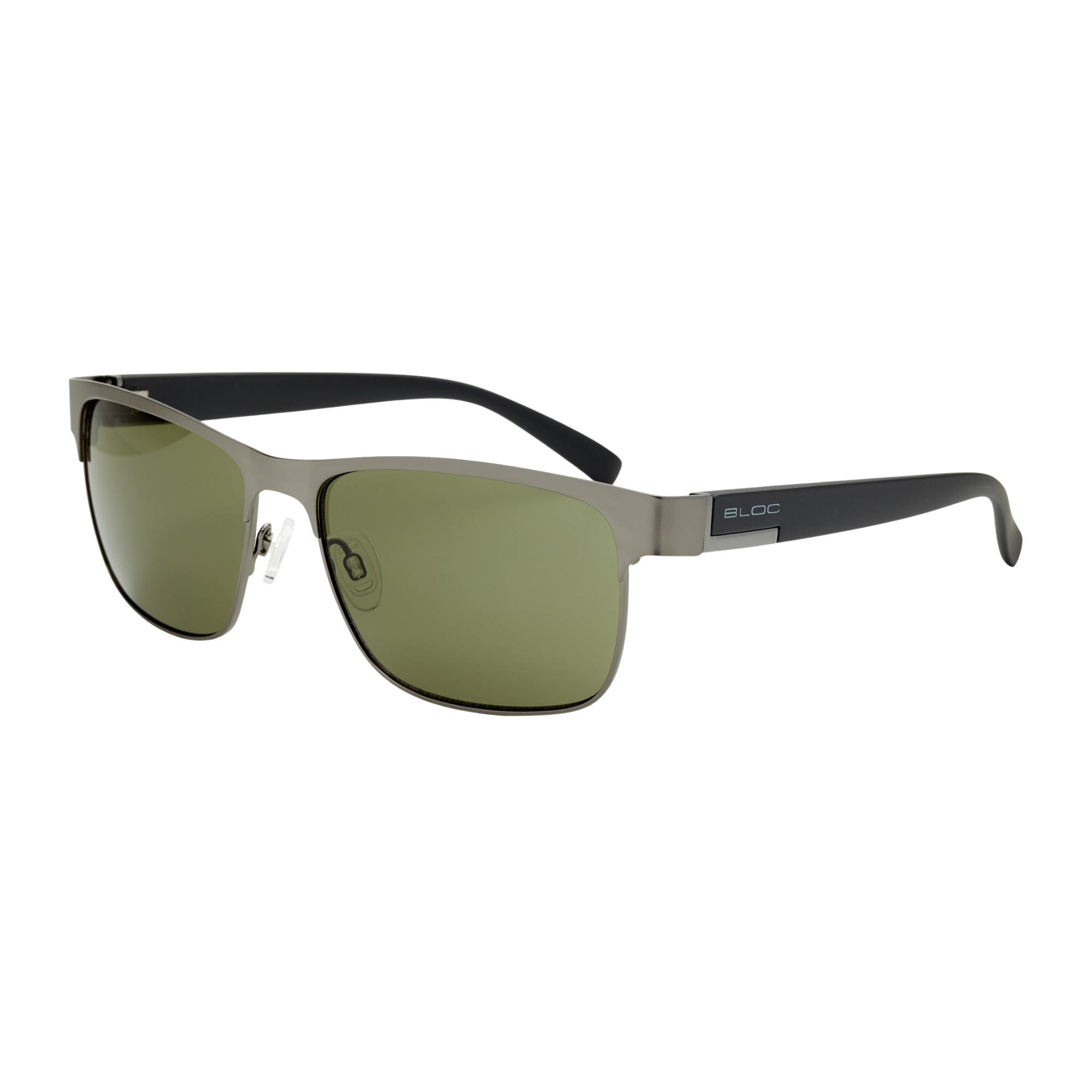 Bloc Eyewear Deck Sunglasses (Green Lens/Matt Gunmetal Frame/Matt Black Temple)