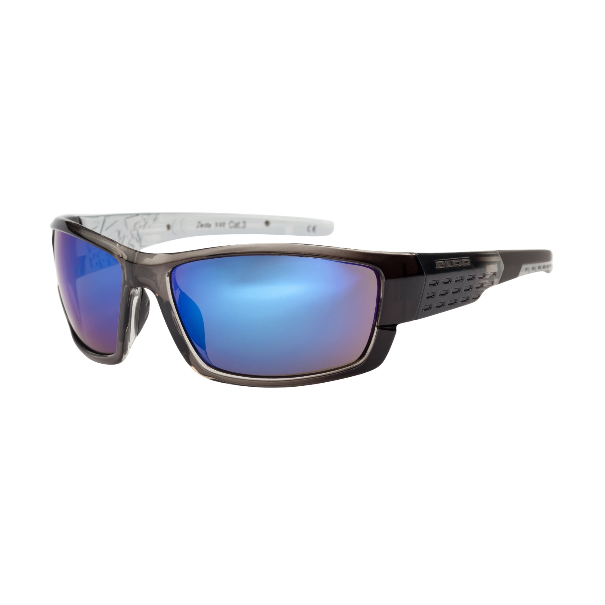 Bloc Eyewear Delta Sunglasses (Blue Mirror Lens/Crystal Black Frame)