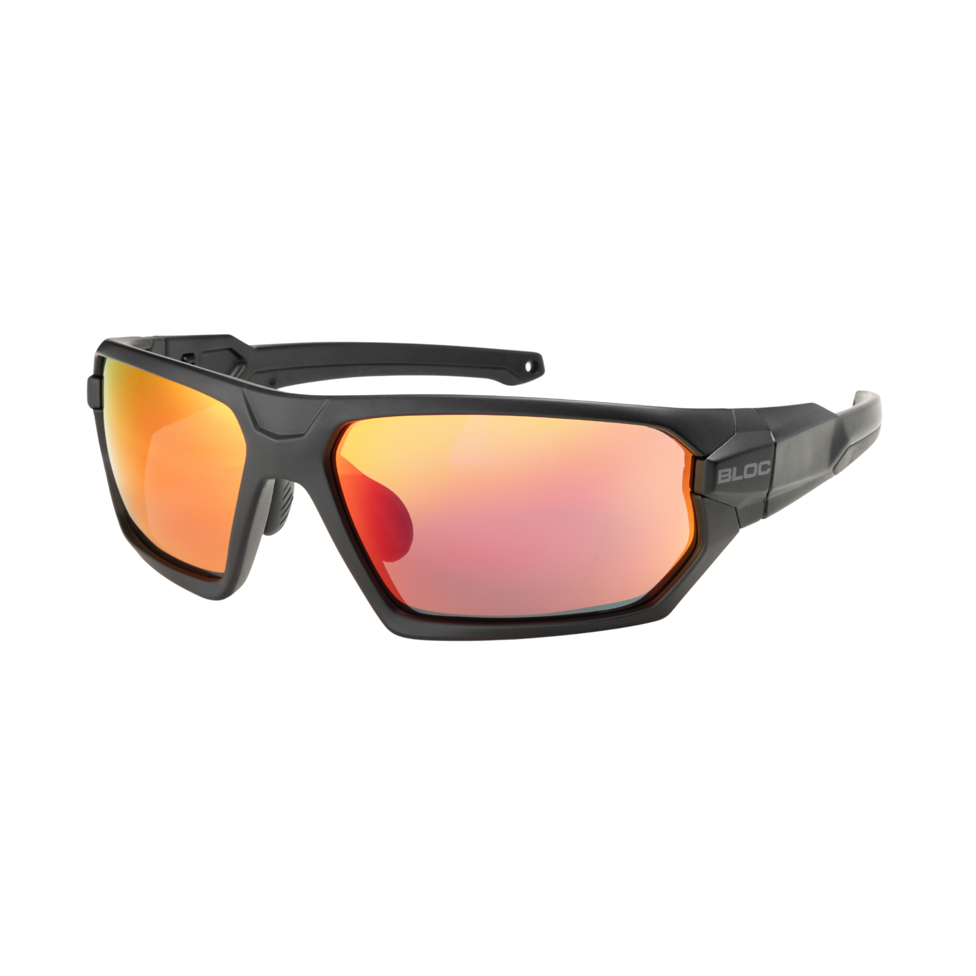 Bloc Eyewear Twenty Five Sunglasses (Red Mirror Lens/Matt Black Frame)