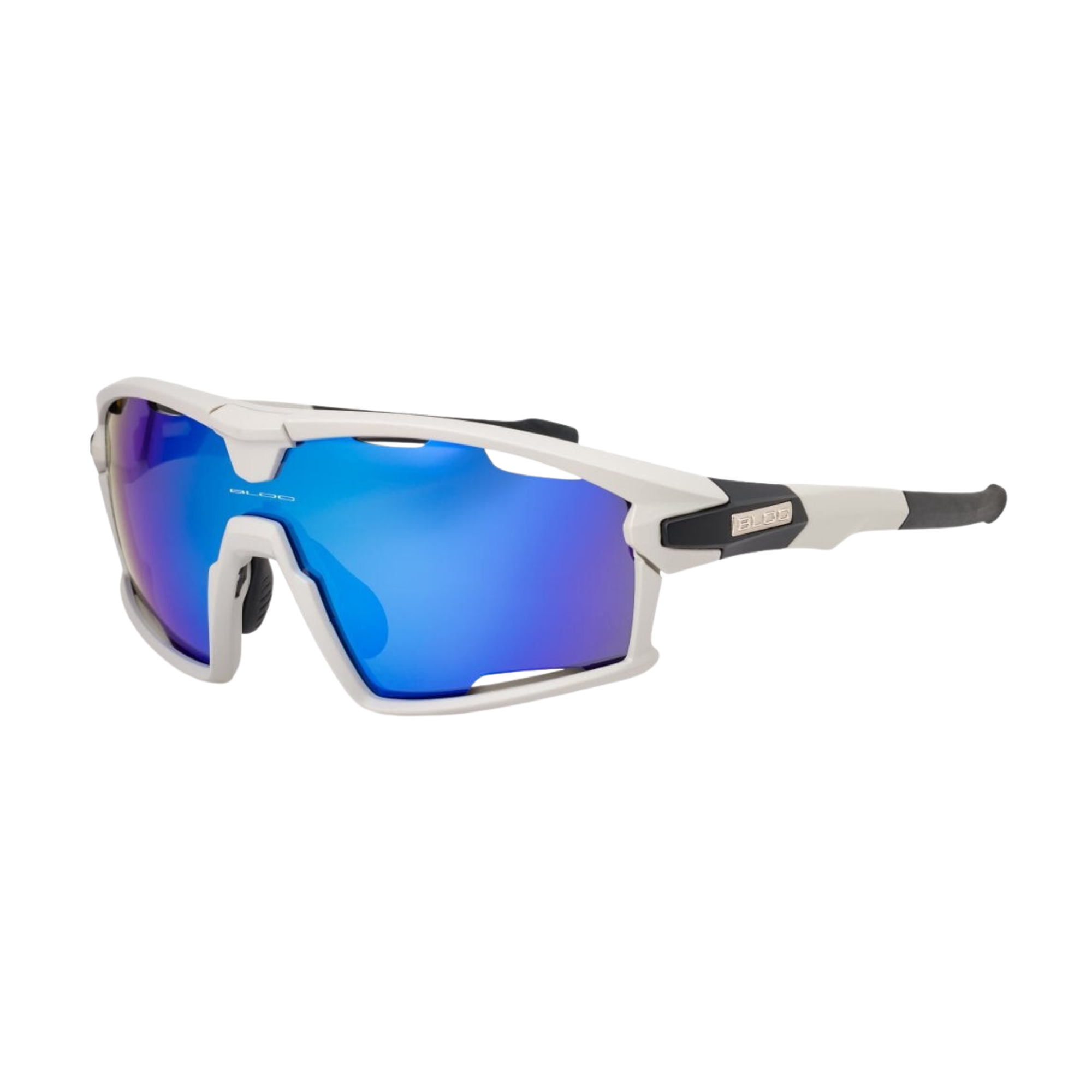 Bloc Forty Sunglasses Blue Mirror Lens Putty White Frame XB861