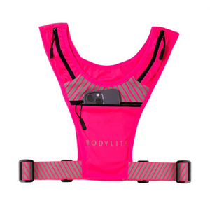 Bodylite Gear Unisex Reflective Phone Holder Vest (Neon Pink)