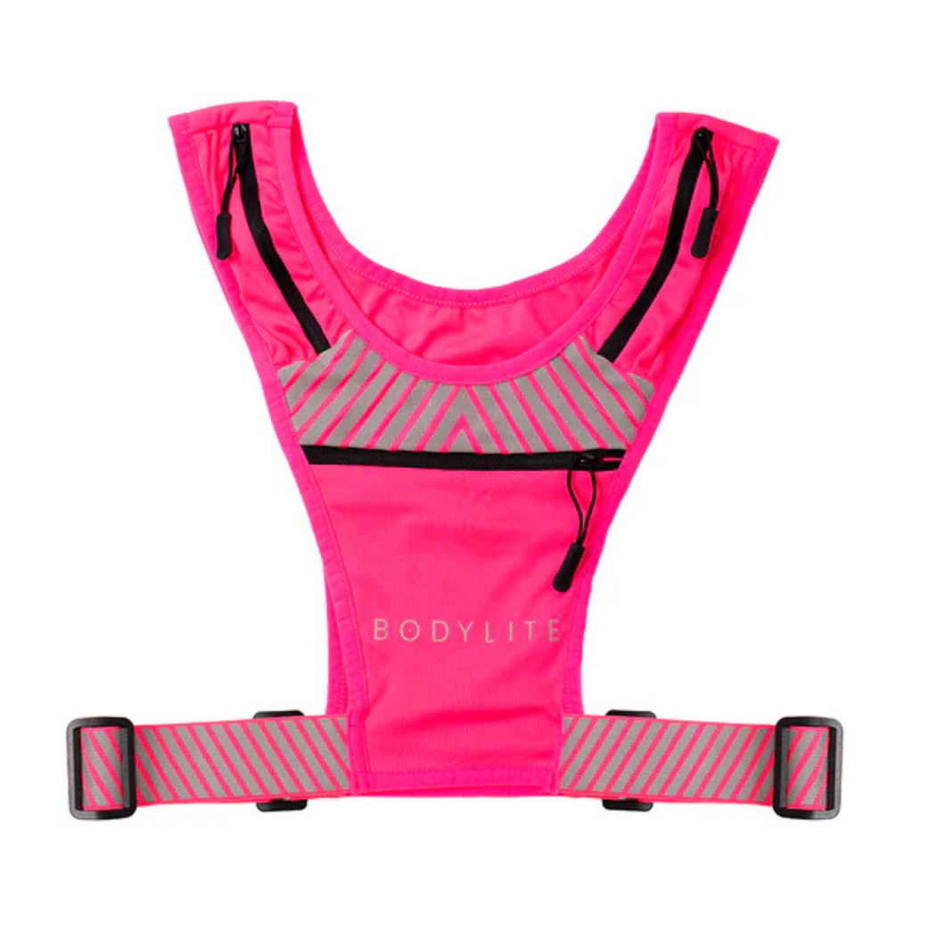 Bodylite Gear Unisex Reflective Phone Holder Vest (Neon Pink)