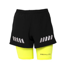 Load image into Gallery viewer, Bodylite Unisex Reflective Shorts (Neon Yellow)

