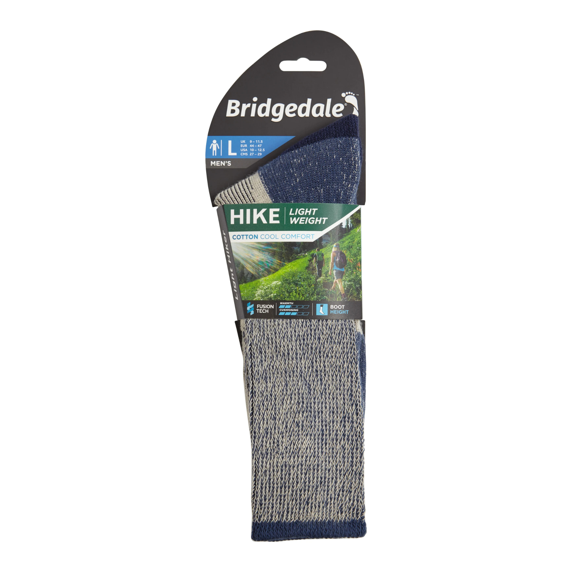 Bridgedale Hike Lightweight Cotton Comfort Boot Length Socks (Indigo)