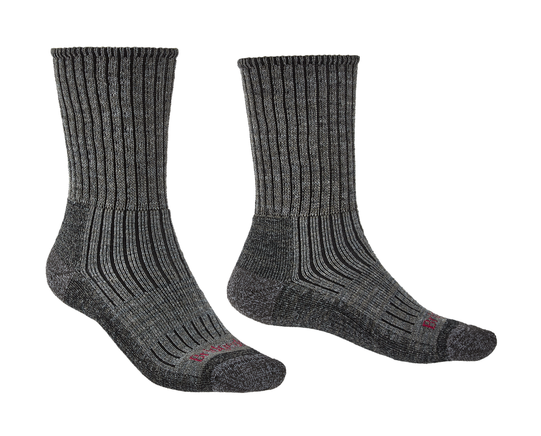 Bridgedale Men's Hike Midweight Merino Comfort Boot Length Socks (Charcoal)