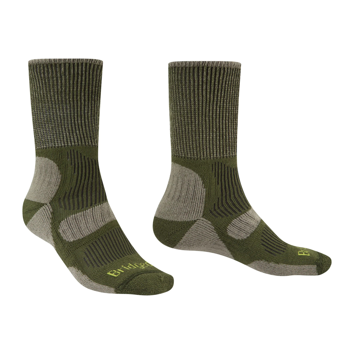 Bridgedale Men's Hike Lightweight Cotton Comfort Boot Length Socks Green 710510