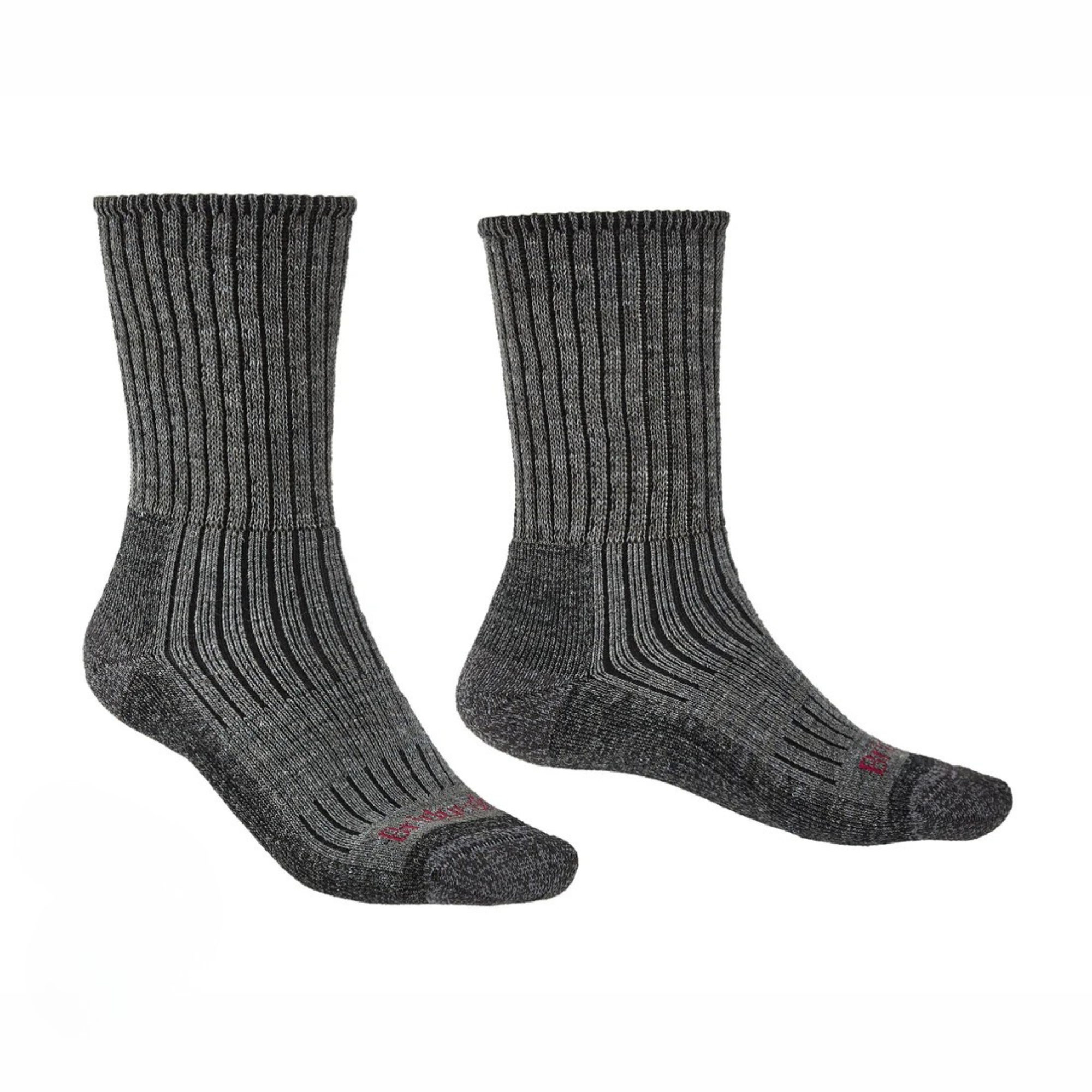 Bridgedale Men's Hike Midweight Merino Comfort Boot Length Socks (Charcoal)