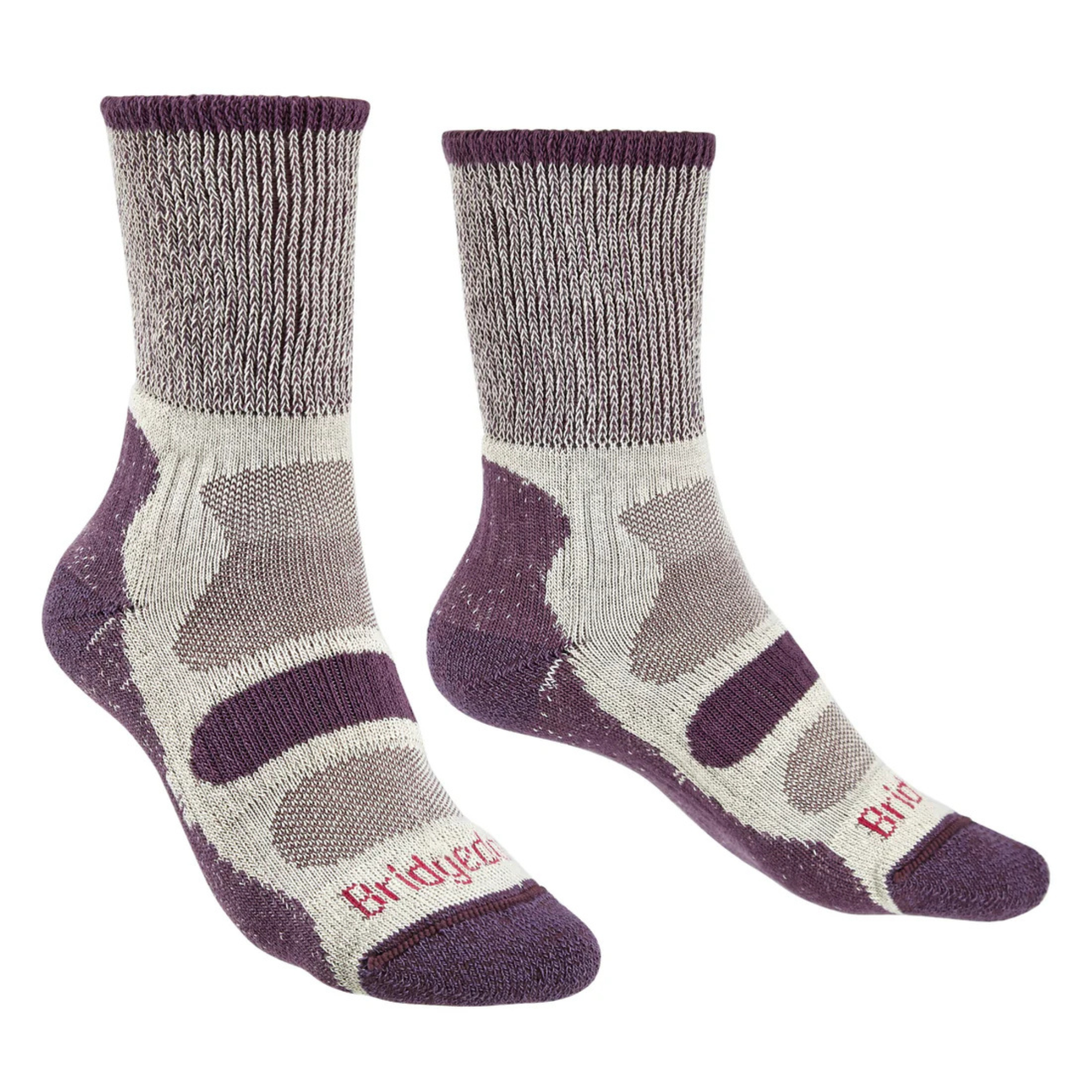 Bridgedale Women's Hike Lightweight Cotton Comfort Boot Length Socks (Plum)