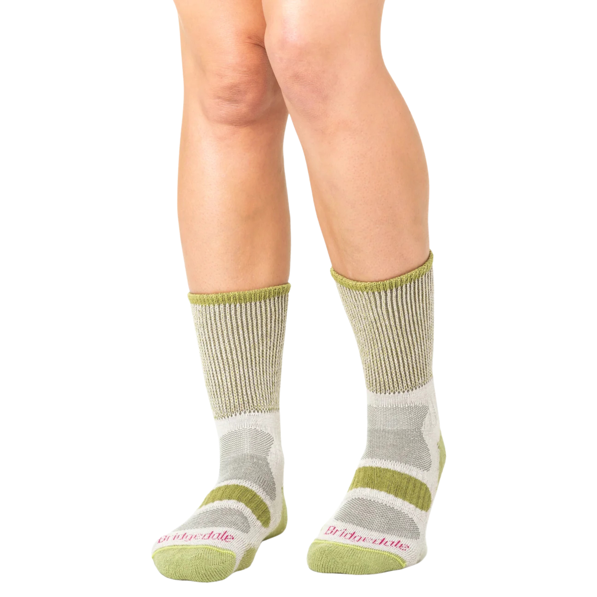 Bridgedale Women's Lightweight Coolmax Comfort Fit Boot Length Hike Socks (Spring Green)