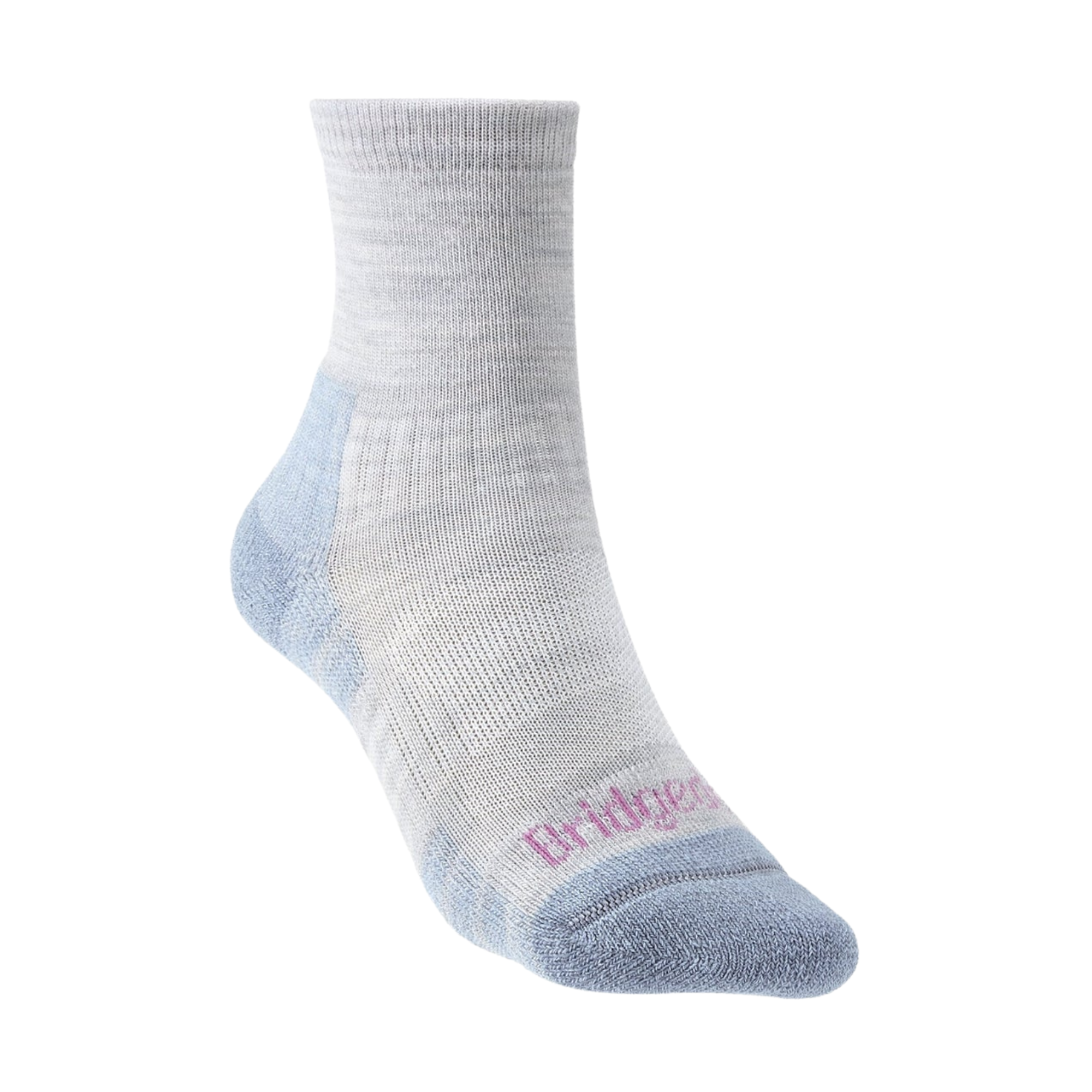 Bridgedale Women's Lightweight Merino Performance 3/4 Crew Length Hike Socks (Grey/Smoky Blue)