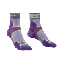 Load image into Gallery viewer, Bridgedale Women&#39;s Ultralight T2 Coolmax Trail Running 3/4 Crew Socks (Purple)
