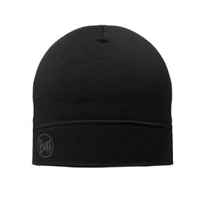 Buff Merino Lightweight Beanie Hat (Solid Black)