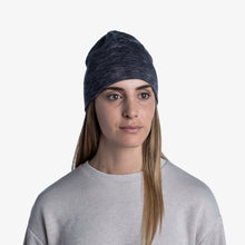 Load image into Gallery viewer, Buff Merino Midweight Beanie (Graphite Multi Stripes)
