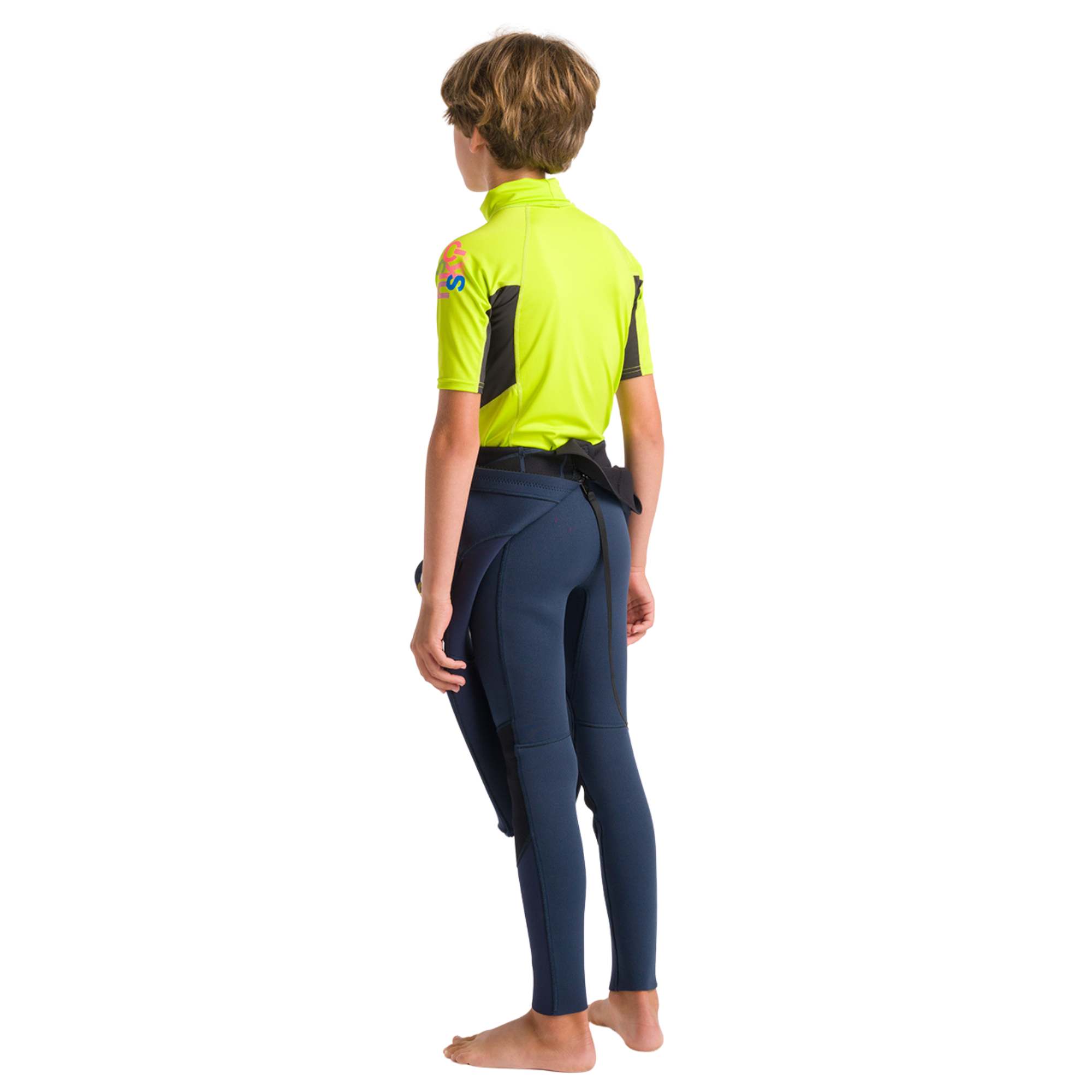 C-Skins Junior NuWave Rash X UPF50+ Short Sleeve Rash Vest (Lime/Anthracite/Multi)