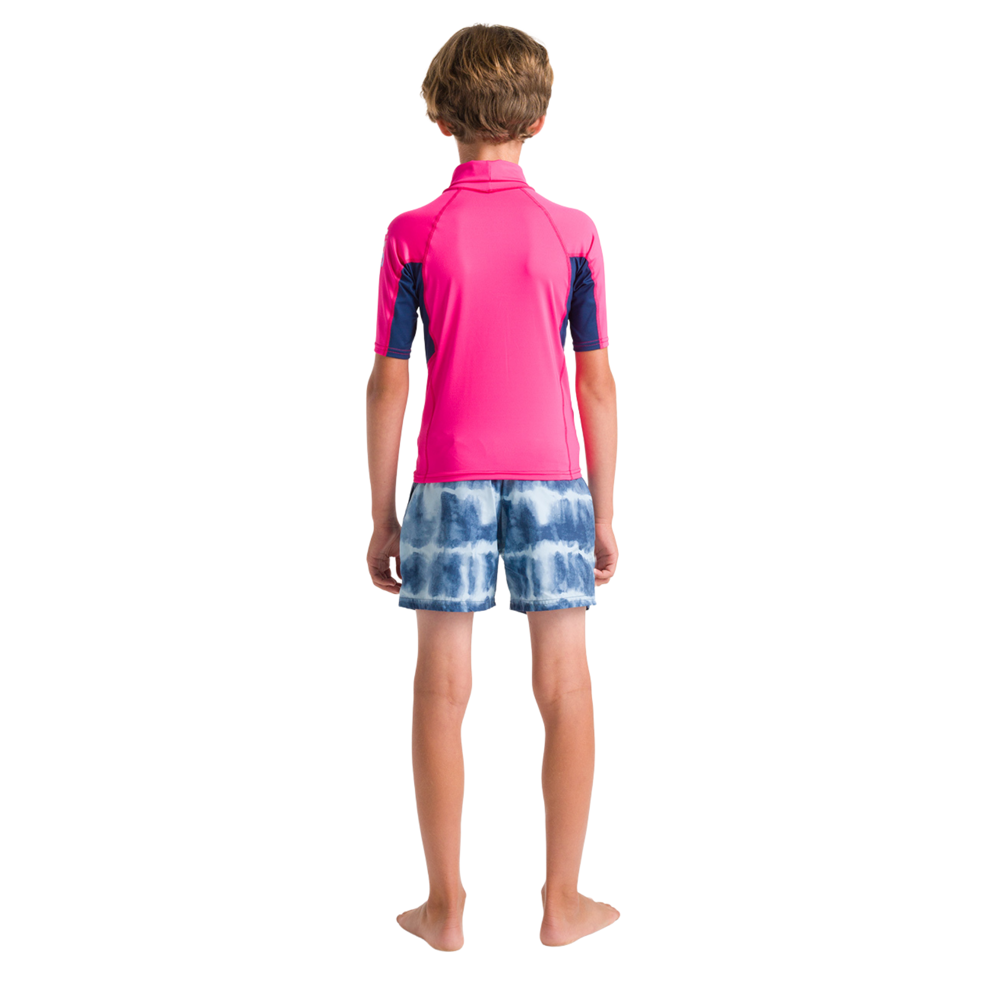 C-Skins Junior NuWave Rash X UPF50+ Short Sleeve Rash Vest (Lipstick/Slate/Multi)