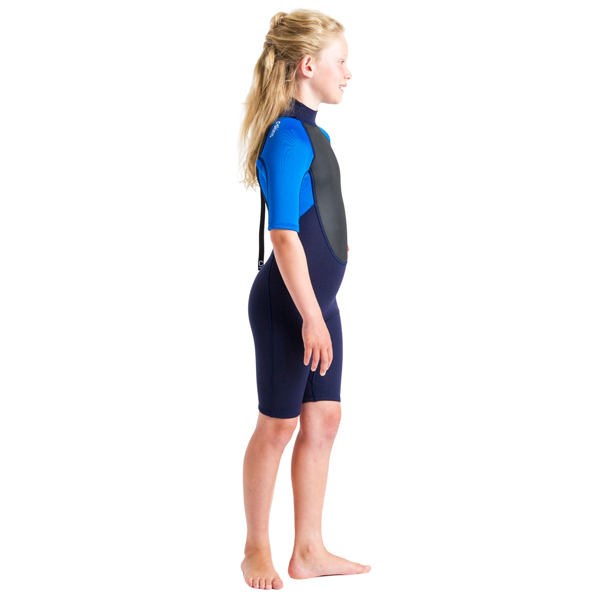 C-Skins Junior Element 3/2mm Flatlock Shorty Wetsuit (Cyan/Slate/Multi)