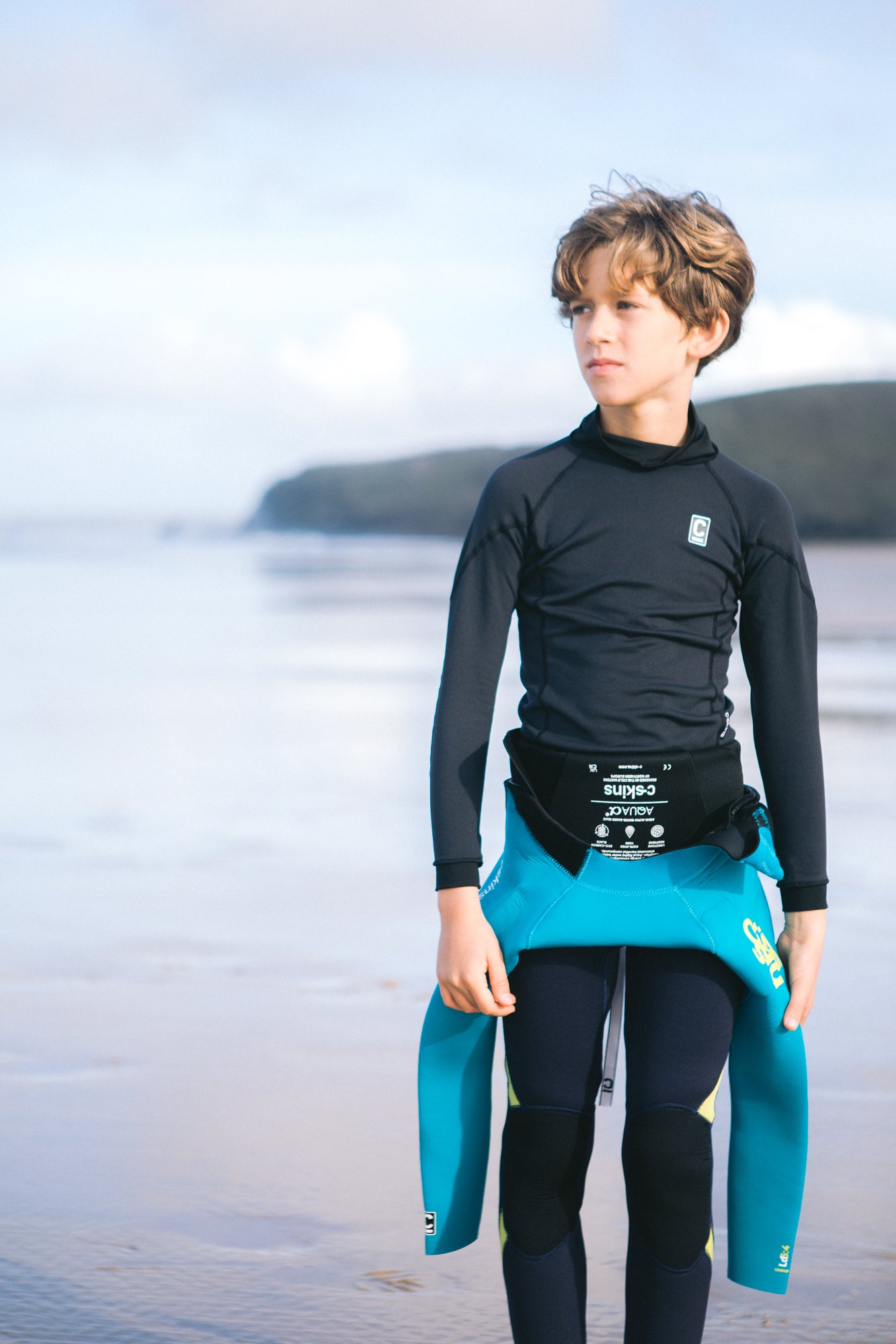 C-Skins Junior HDi Thermal Flatlock Long Sleeve Rash Vest (Black)