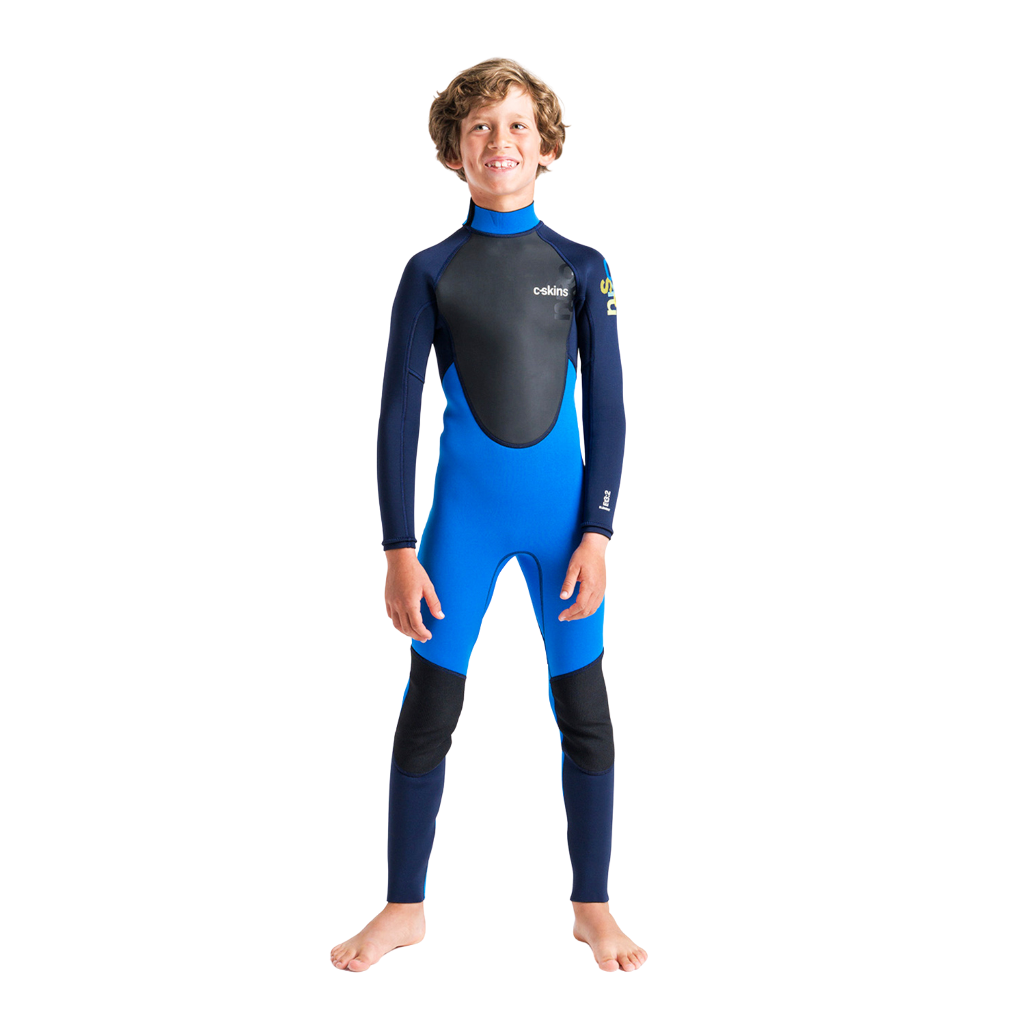 C-Skins Junior Element II 3/2mm Flatlock Steamer Wetsuit (Cyan/Slate/Multi)