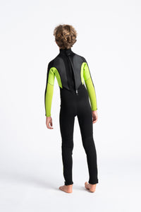 C-Skins Junior Element 3/2 Steamer Wetsuit (Black/Lime/Multi)
