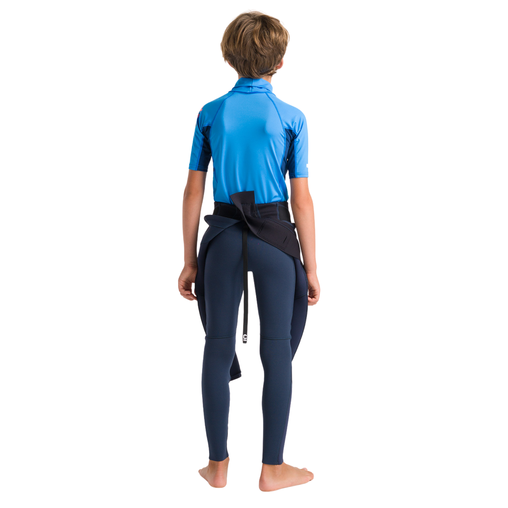 C-Skins Junior NuWave Rash X Short Sleeve Rash Vest (Cyan/Slate/Multi)