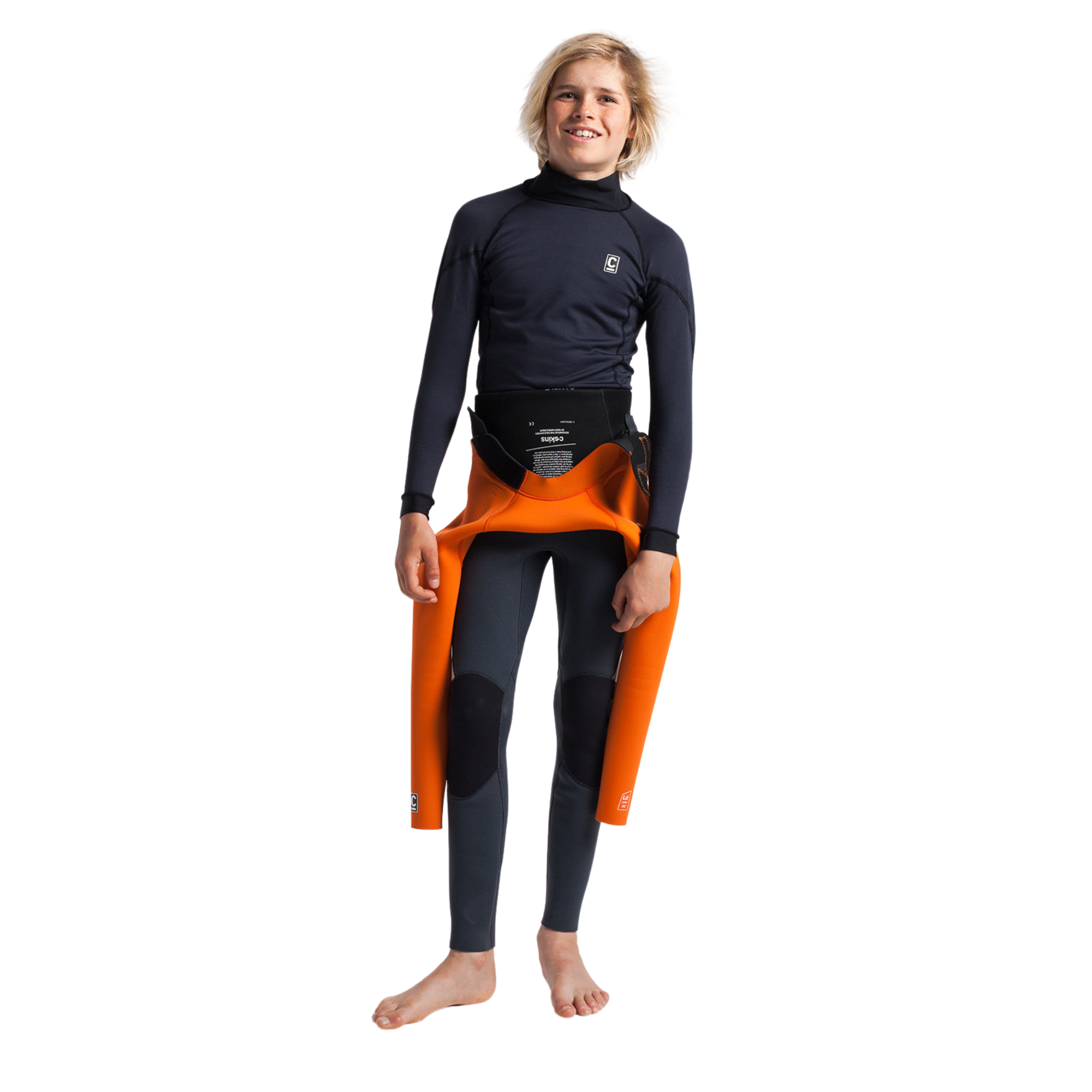 C-Skins Junior HDi Thermal Flatlock Long Sleeve Rash Vest (Black)