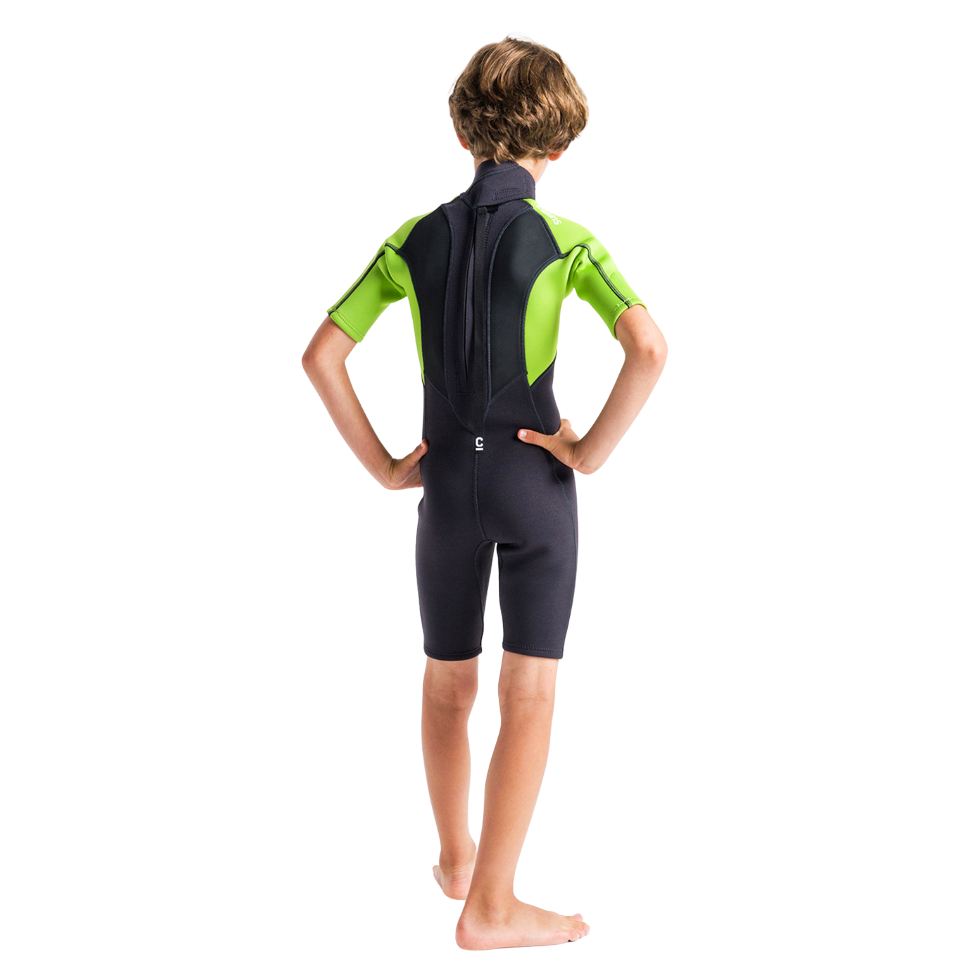 C-Skins Junior Element 3/2mm Flatlock Shorty Wetsuit (Anthracite/Lime/Multi)