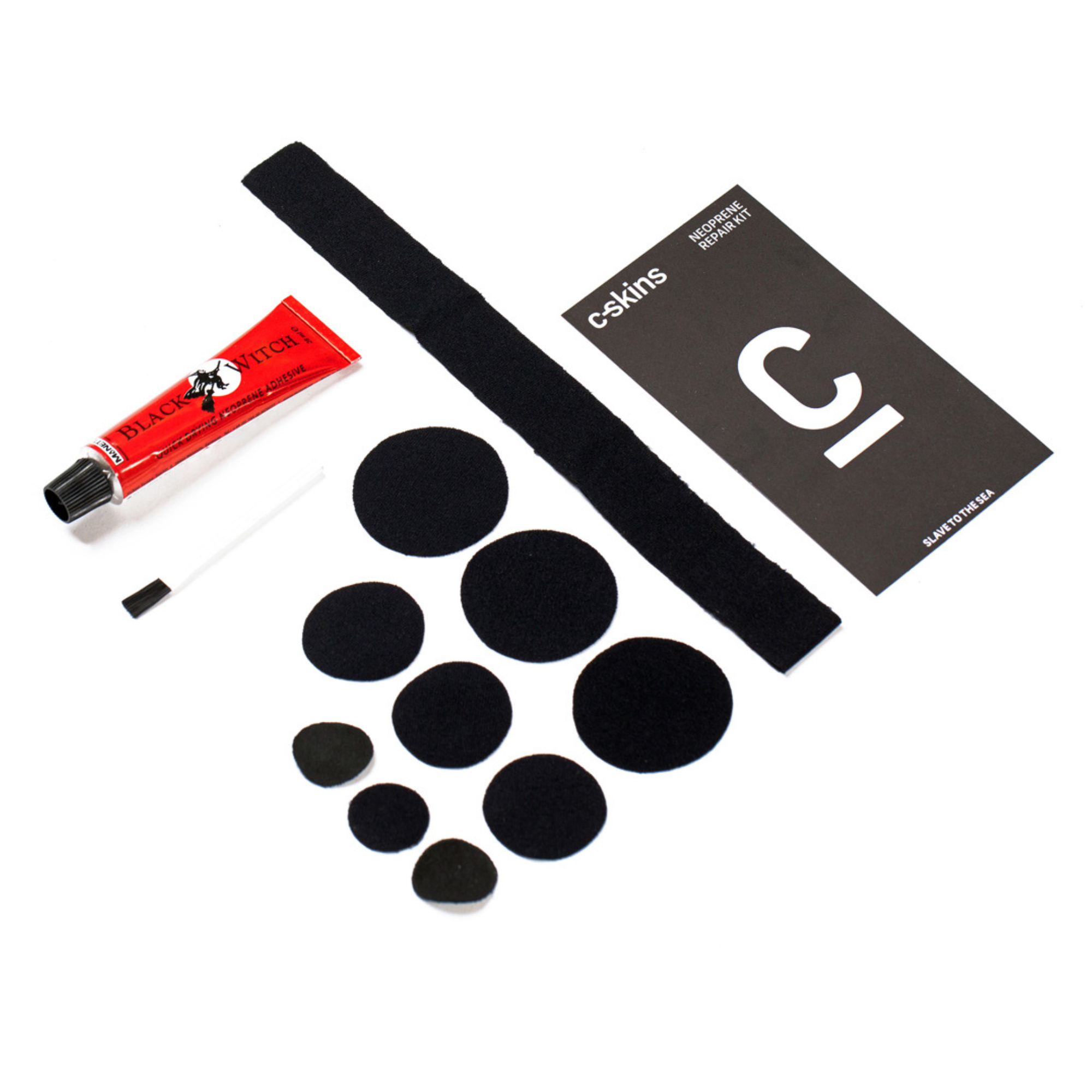 C-Skins Black Witch Neoprene Repair Kit (12 Pieces)