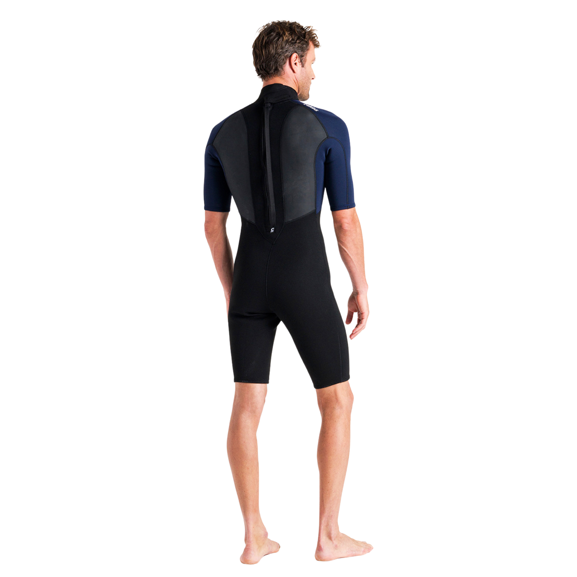 C-Skins Men's Element 3/2mm Flatlock Shorty Wetsuit (Black/Slate/Cyan)
