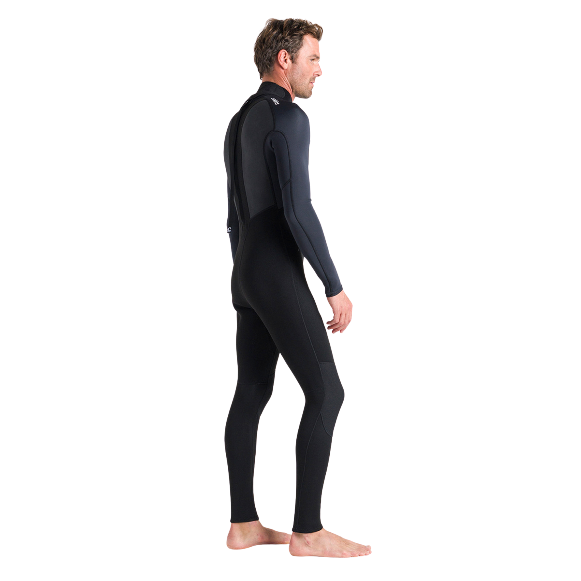 C-Skins Men's Element 3/2mm Flatlock Steamer Wetsuit (Black/Anthracite/Cyan)