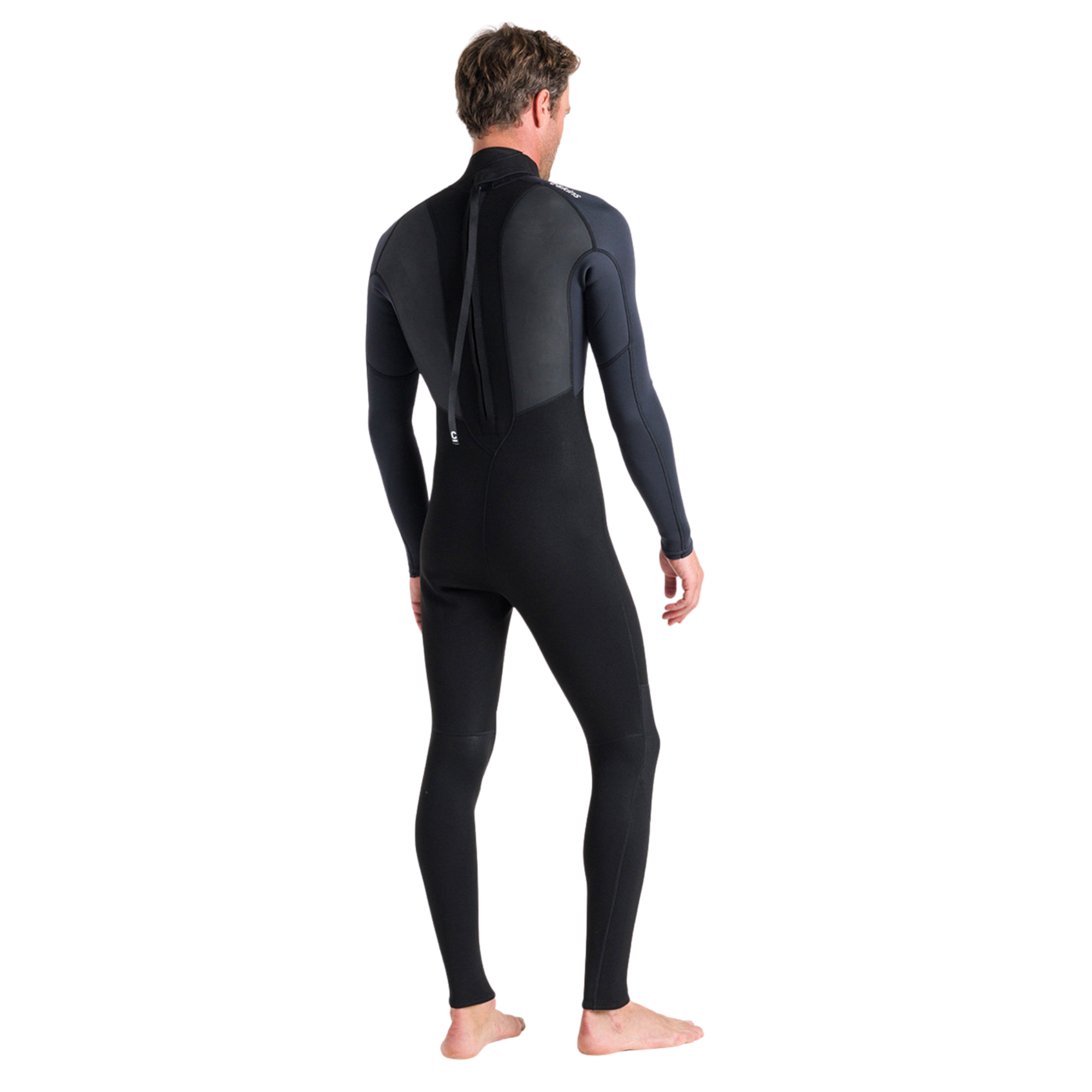 C-Skins Men's Element 3/2mm Flatlock Steamer Wetsuit (Black/Anthracite/Cyan)