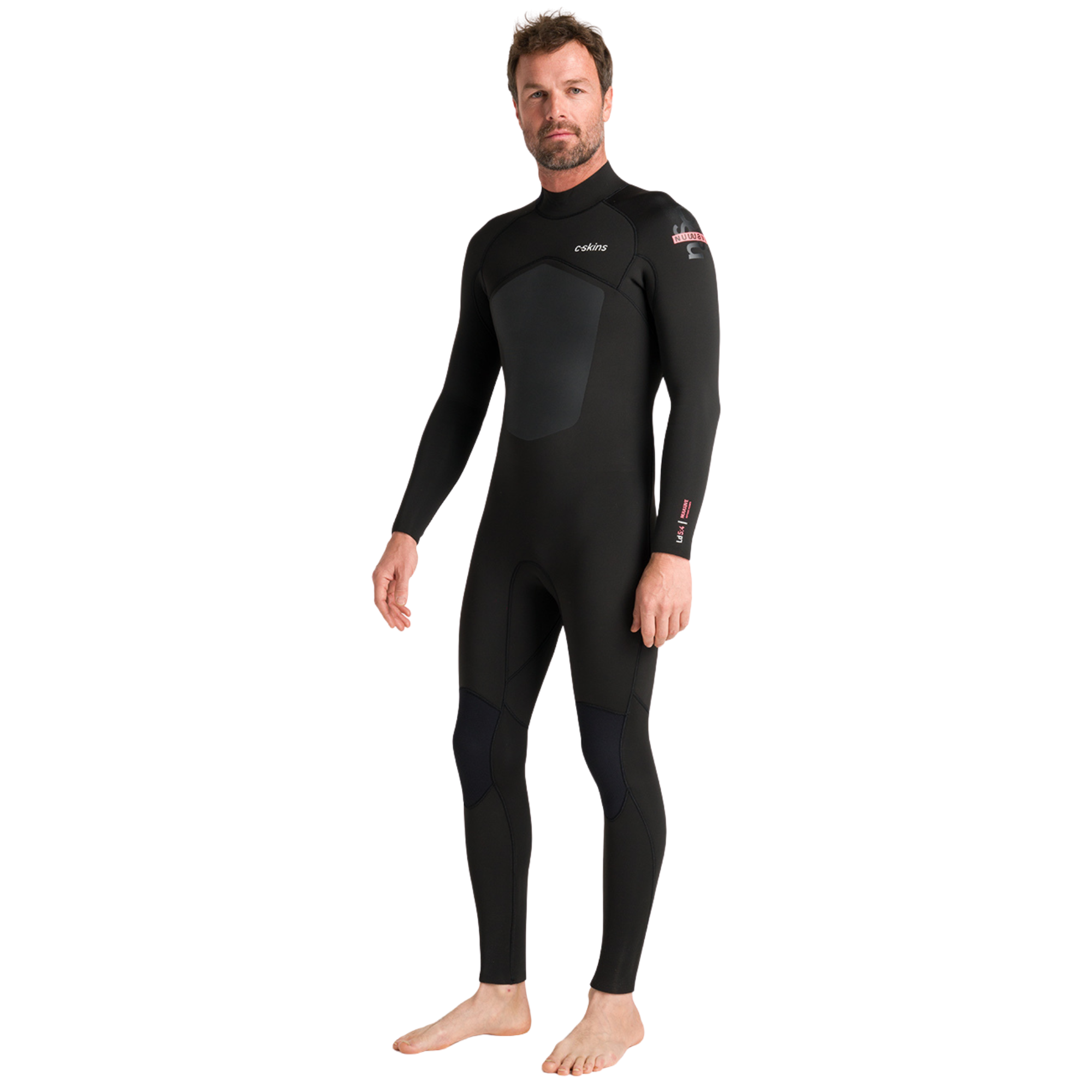 C-Skins Men's NuWave Legend 5/4/3mm Back Zip GBS Steamer (Black/Neon Flare)