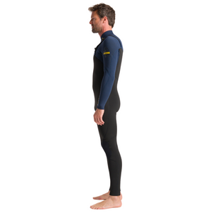 C-Skins Men's NuWave Session 4/3mm GBS Chest Zip Steamer (Black/Bluestone/Saffron)